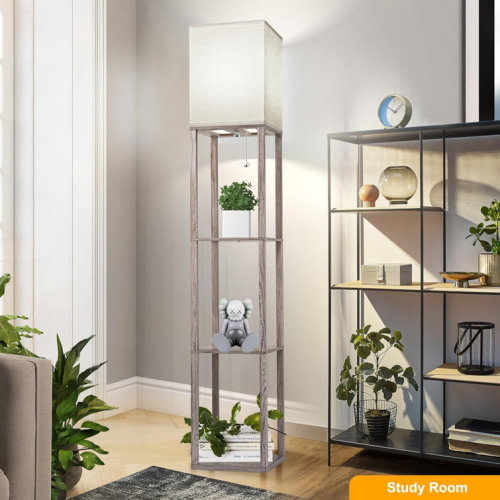 Fredy 64'' Gray Column Floor Lamp