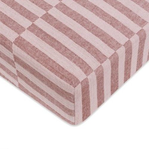 Babyletto Muslin Crib Sheet, GOTS Certified Organic Cotton - Maroon Stripe