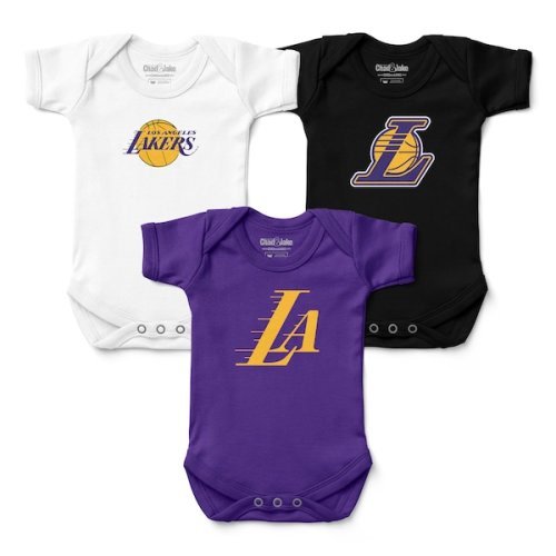 Los Angeles Lakers Chad & Jake Infant Three-Pack Bodysuit Set