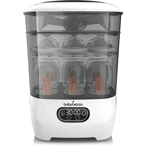 Baby Brezza Baby Bottle Sterilizer and Dryer Advanced – Electric Steam Sterilization Machine – Universal Sterilizing for All Bottles: Plastic + Glass + Pacifiers + Breast Pump Parts - HEPA Filtration