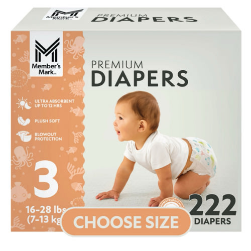 Member's Mark Premium Baby Diapers, Sizes: 3 - Sam's Club