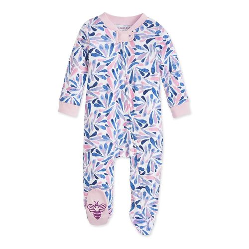 Burt's Bees Baby Girls' Loose Fit Organic Cotton Sleep and Play One-Piece Zip Front Footed Pajamas