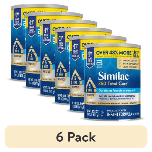 (6 pack) Similac 360 Total Care Baby Formula Powder, 30.8-oz Value Can