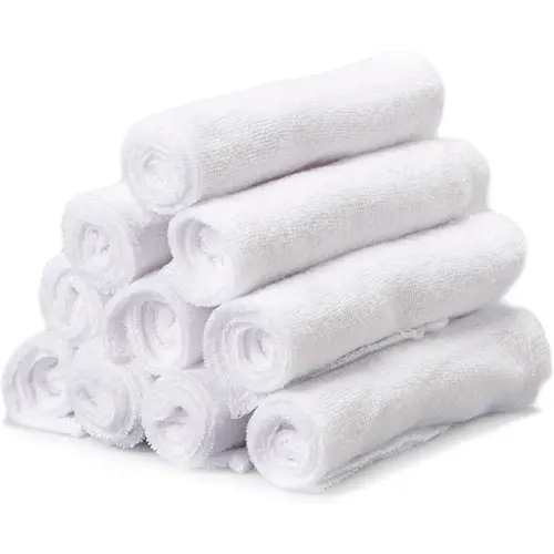 Spasilk Washcloth Wipes Set for Newborn Boys and Girls, Soft Terry Washcloth Set, Pack of 10, White, (010-WTE)