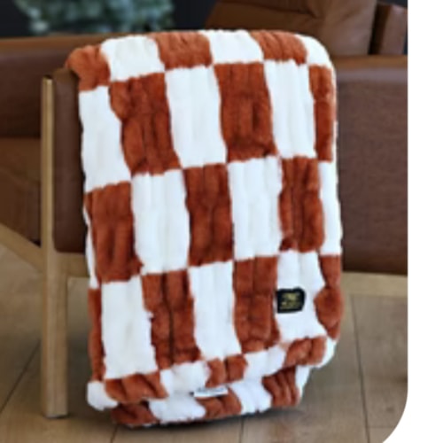 Hugs Check Pumpkin Plush Blanket | Minky Couture
