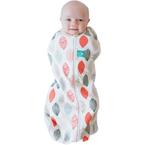 ergoPouch 0.2 TOG Cocoon Baby Sleep Sack 0-3 Months, Swaddle Sleeping Bag, Temperature Control Wearable Blanket (Blush Leaf)