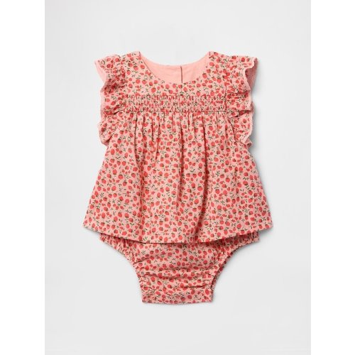 Baby Smocked Ruffle-Sleeve Bodysuit Dress