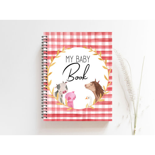 Baby Book, New Baby Gift, Baby Boy Gift, Modern Baby Book, Farm Baby Book, Boho Nursery, Personalized Baby, Pregnancy Book, Farm Decor, BB28