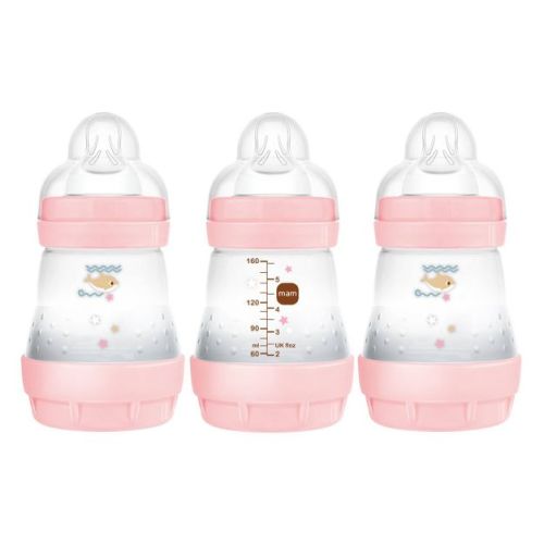 Mam Easy Start Anti-colic Baby Bottle - Pink - 5oz/3pk