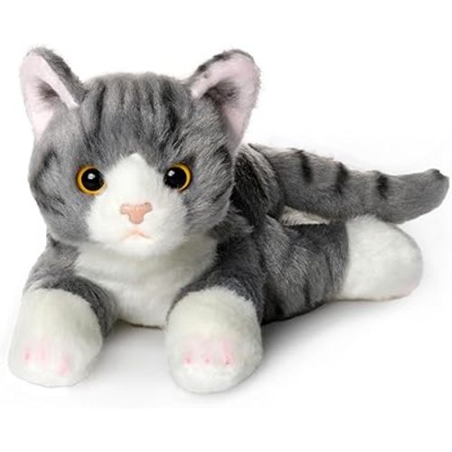 Bearington Lil' Socks Cat 8 In Stuffed Animals Stripped Cat Plush Toy - Stuffed Cats That Look Real - Plushies for Kids