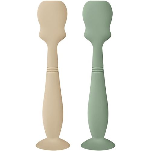 Large Size Baby Diaper Cream Spatula Applicator Soft Silicone Baby Butt Paste Spatula (2Pack, Cream/Sage)