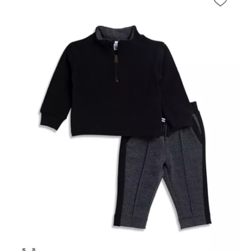Boys' Herringbone Quarter Zip Top & Pants Set - Baby
