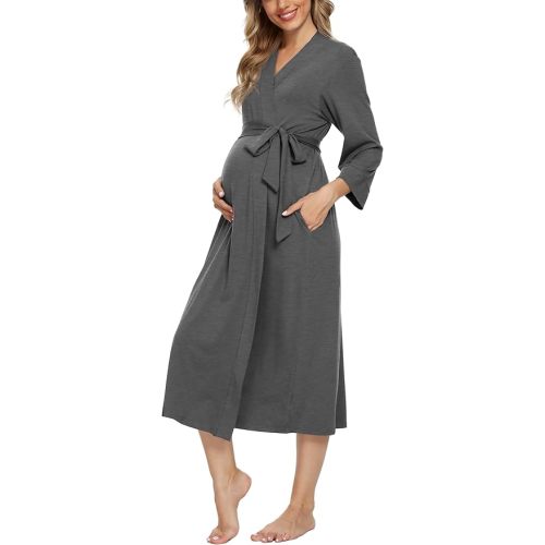 Xpenyo Women's Maternity Sleepwear,Labor/Delivery/Nursing/Hospital Nightgown Kimono Robes Long Pregnancy Loungewear