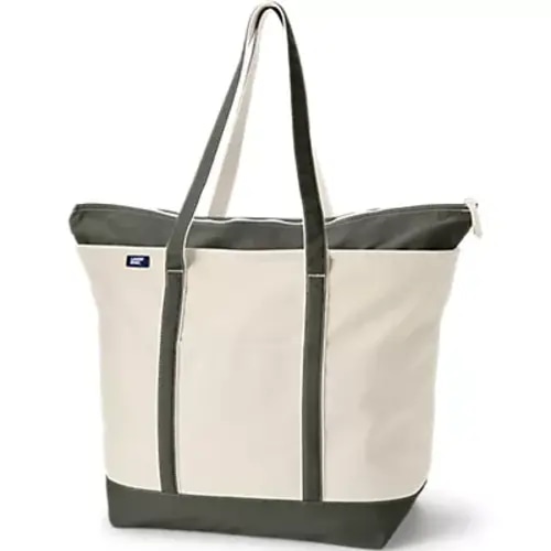Medium 5 Pocket Open Top Canvas Tote Bag | Lands' End