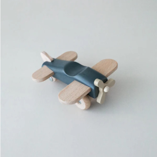 Blue Wooden Toy Airplane | Premium Beechwood Plane European Safety – Playroom Collective