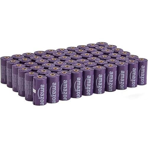 Amazon Basics Premium Lavender Scented Standard Dog Waste Bags, 900 bags,15 Count (Pack of 60)