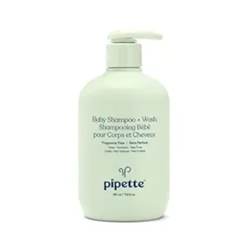 Pipette Baby Shampoo and Body Wash - Fragrance Free, Tear-Free Bath Time, Hypoallergenic, Moisturizing Plant-Derived Squalane, New Formula, 11.8 fl oz
