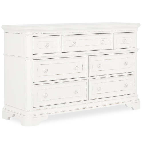 Evolur Signature Belle Double Dresser In Aged White in Aged White