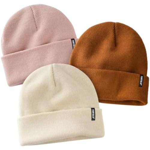 FURTALK Baby Beanie Knit Winter Hats 3 Pack for Infant Toddler Kids Skull Caps