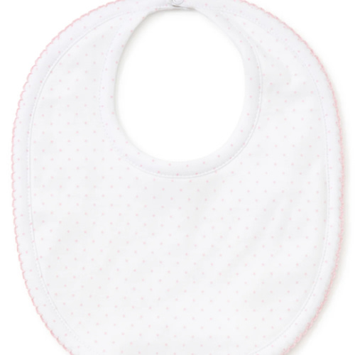 White/Pink New Kissy Dots Print Bib