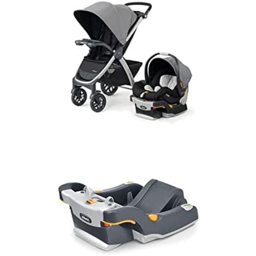 Chicco Bravo Trio Travel System and Extra Base Bundle, Camden, Black
