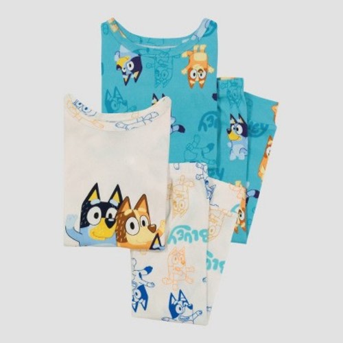 Toddler 4pc Bluey Snug Fit Pajama Set - Teal Blue, Size: 2T