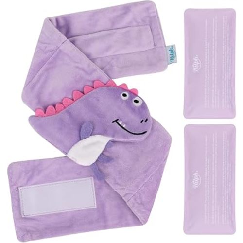 Hilph Baby Colic and Gas Relief for Newborns Infants, Heated Tummy Wrap, Baby Swaddling Belt Warmth, Natural Relief for Upset Stomach in Babies and Toddlers (Purple Dinosaur)