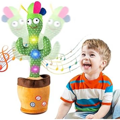 Baby Toys Dancing Talking Cactus for Boys Girls,Dancing Singing Talking Recording Mimic Repeating What You Say Cactus Toy with 120 English Songs Electronic Light Up Plush Cactus Give for Kids Gifts
