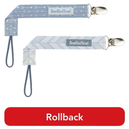 BooginHead Universal Pacifier Clips, Infant Toddler Boys and Girls, Blue Arrows