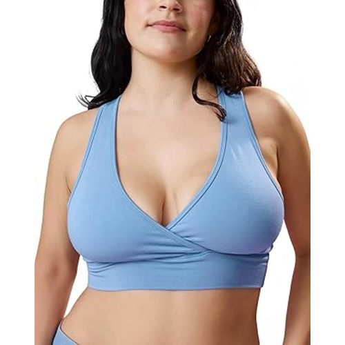 Kindred Bravely French Terry Nursing Bra for Breastfeeding and Sleep, Racerback Crossover, Soft and Stretchy Maternity Bra