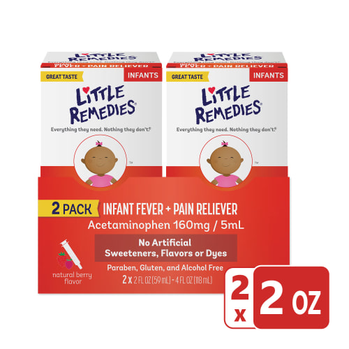 Little Remedies Infant Fever/Pain Reliever, 2x2oz, Berry Flavor