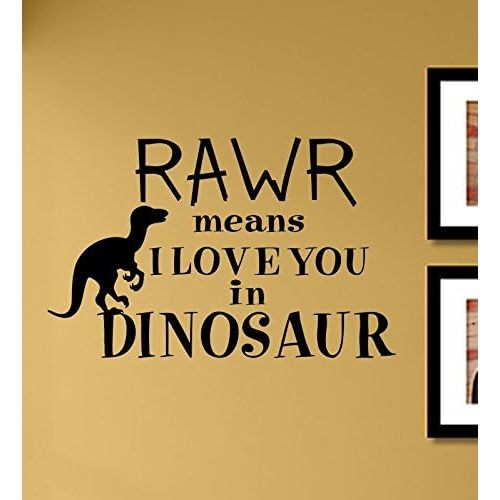 Rawr Means I Love You in Dinosaur Vinyl Wall Decals Quotes Sayings Words Art Decor Lettering Vinyl Wall Art Inspirational Uplifting