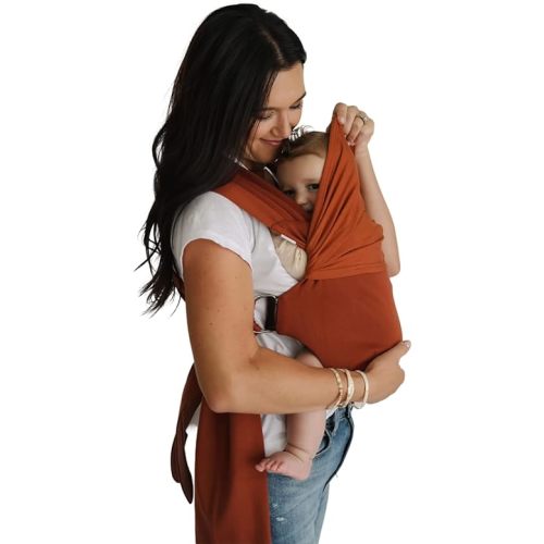 Lalabu Simple Baby Wrap | Forget The Complex Baby Sling Wrap, Grab a Simple No-Tie, Comfortable & Easy-to-Use Lalabu Baby Wearing Wrap | Infant Baby Carrier Wrap for 3 Months - 2 Years (Clay)
