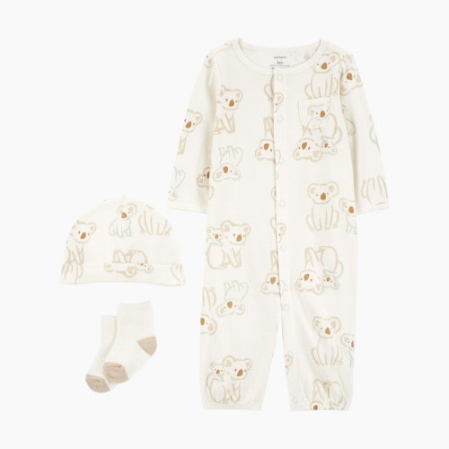 Carter's 3-Piece Converter Gown Set - Brown Koala, 3 M
