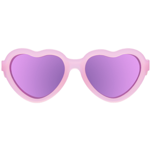 Frosted Pink Heart | Purple Polarized Mirrored Lenses – Babiators Sunglasses