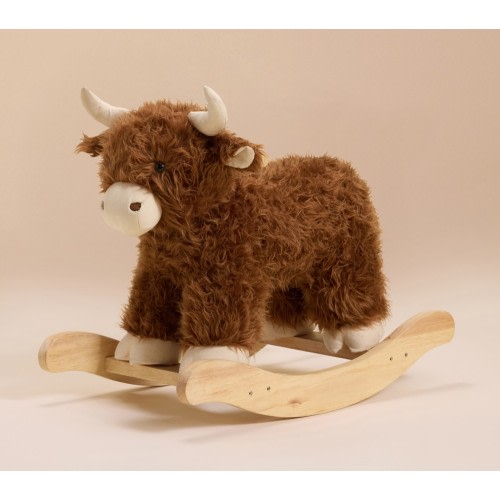Highland Cow Critter Plush Nursery Rocker