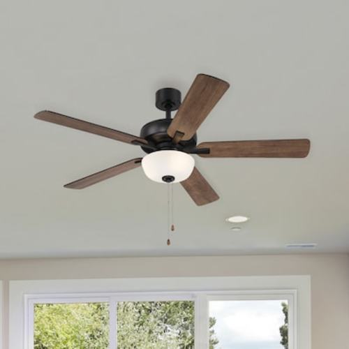 Designers Fountain Gallant 52-in Matte black Color-changing Indoor/Outdoor Flush Mount Ceiling Fan (5-Blade) FP-GLT52B30-MB at Lowes.com