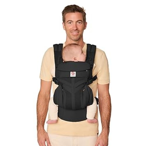 Ergobaby Omni Classic Baby Carrier Newborn to Toddler - Breathable Baby Carriers for Summer - All-Position Carrier with Lumbar Support (7-45 Pounds), Mesh, Onyx Black