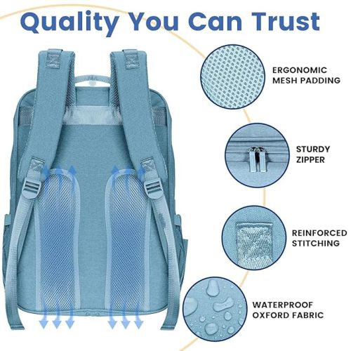 PILLANI Baby Diaper Bag Backpack - Large Bag for Boys & Girls, Waterproof Diaper Backpack - Travel Diaper Bags w/Changing Pad, Baby Registry Search & Shower Gifts - Essentials Must Haves Newborn Stuff