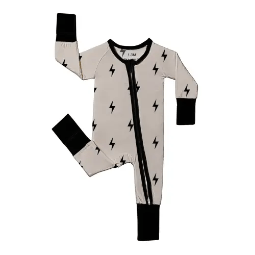 soft bamboo fiber baby bodysuit cool lightning print double - Temu