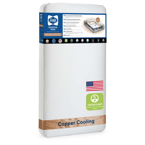 Sealy Celestial Cool 2-Stage Crib Mattress and Toddler Mattress, Cooling Copper Foam