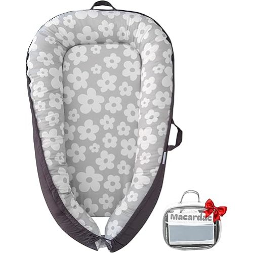 Baby Lounger for Newborn – 100% Cotton, Breathable & Soft Nest (0-24 Months), Portable Infant Pillow, Snuggle Me Lounger, Baby Lounger Pillow