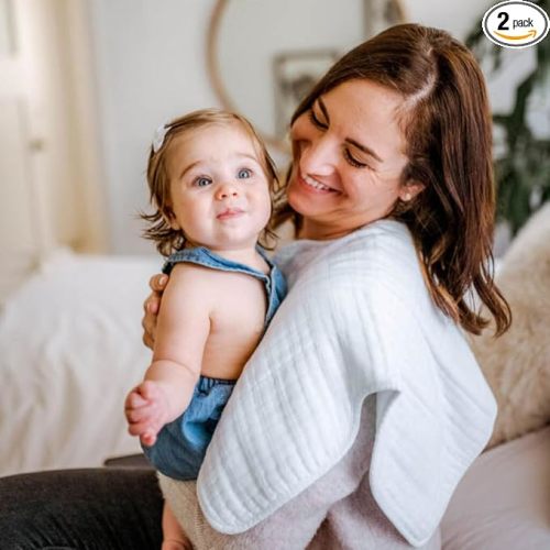 Little Unicorn Ultra-Absorbent Premium Burp Cloth Set of 2 (White)