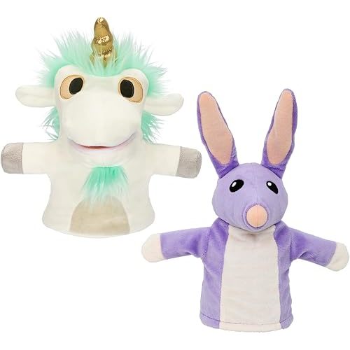 Bluey 2-Pack of Plush | Unicorse and Bob Bilby Puppets | Perfect Sized to Fit onto Toddler's Hands | Amazon Exclusive