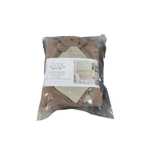 Levtex Baby Cloud Muslin 5 Piece Bedding Set, Cocoa