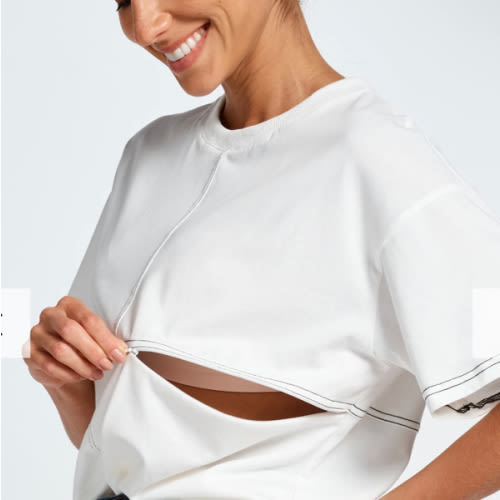 White Breastfeeding Friendly Panel Tee – Apero Label