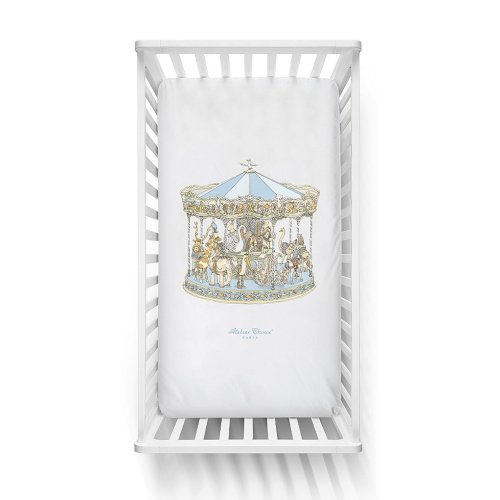 Atelier Choux Paris Baby Satin Carousel Fitted Crib Sheets