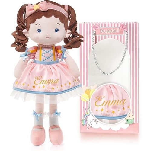 Personalized Soft Baby Doll Toys (16''), My First Baby Rag Doll for 1 Year-Old Girl Birthday Gift, Christmas Plush Toys Gift for Toddler Kids Infants-Daydream-Princess Twinkle