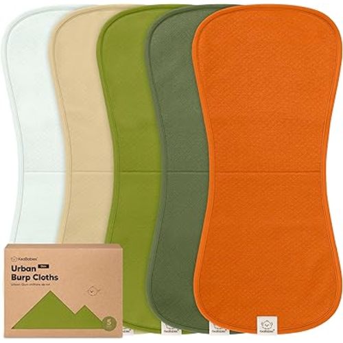 KeaBabies 5-Pack Organic Burp Cloths Baby Girl, Boy - Extra Large, Absorbent Baby Burp Cloths, Soft Burping Cloths for Babies, Newborn Burp Clothes, Cotton Burp Rags, Neutral Thick Burp Cloth (Palms)