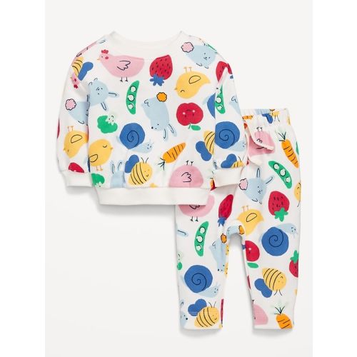 Printed French Terry Sweatshirt and Leggings Set for Baby